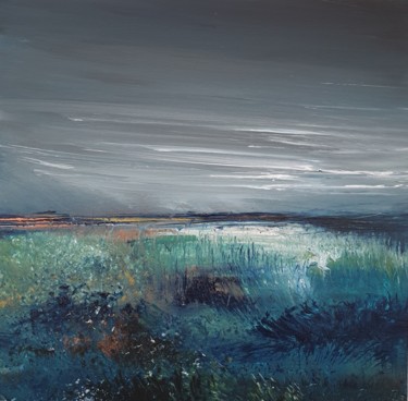 Peinture intitulée "Baie d'authie" par Véronique Urquia, Œuvre d'art originale, Acrylique Monté sur Carton