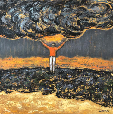 Pintura titulada "Entre ciel et terre" por Véronique Wibaux, Obra de arte original, Acrílico Montado en Bastidor de camilla…