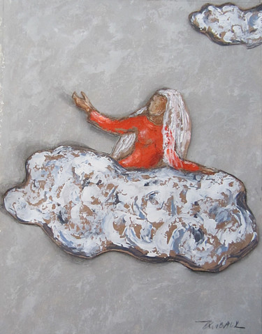 Painting titled "La dame dans les nu…" by Véronique Wibaux, Original Artwork, Acrylic Mounted on Wood Stretcher frame