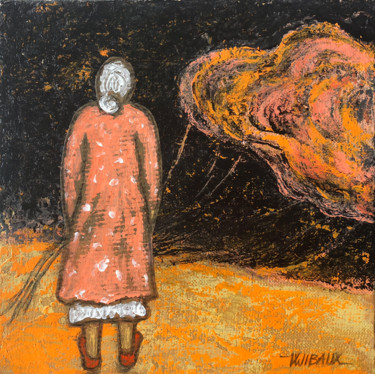 Картина под названием "Lâcher prise" - Véronique Wibaux, Подлинное произведение искусства, Акрил Установлен на Деревянная ра…