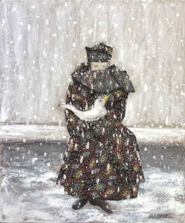 Peinture intitulée "Un froid de canard" par Véronique Wibaux, Œuvre d'art originale, Acrylique