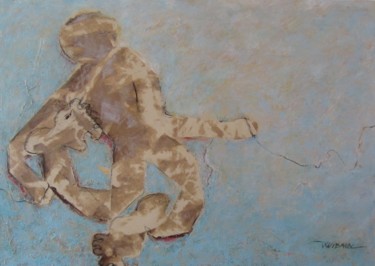 Pintura titulada "vitiligo-man" por Véronique Wibaux, Obra de arte original, Acrílico