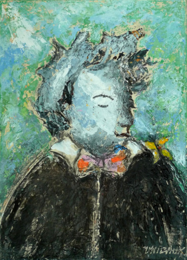 Ζωγραφική με τίτλο "L'homme papillon" από Véronique Wibaux, Αυθεντικά έργα τέχνης, Ακρυλικό Τοποθετήθηκε στο Ξύλινο φορείο σ…