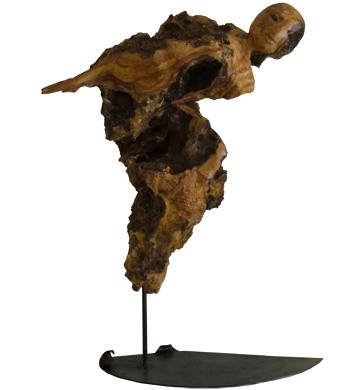 Sculpture intitulée "La fuite du temps" par Véronique Bellot, Œuvre d'art originale, Bois