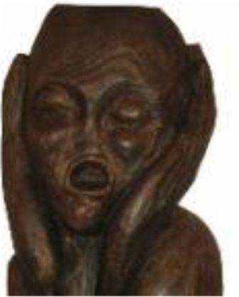 Sculpture intitulée "Mon cri détail" par Véronique Bellot, Œuvre d'art originale, Bois