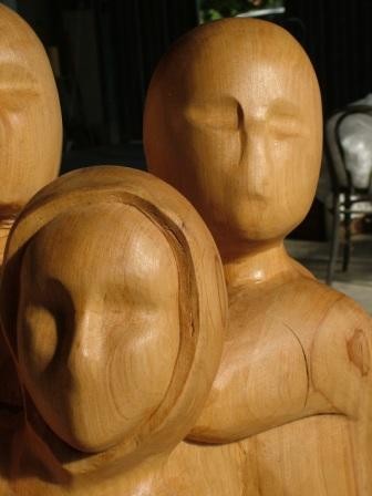 Sculpture intitulée "Les enfants de la t…" par Véronique Bellot, Œuvre d'art originale, Bois