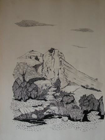 Sculpture intitulée "rochers de fevrier" par Véronique Bellot, Œuvre d'art originale, Papier