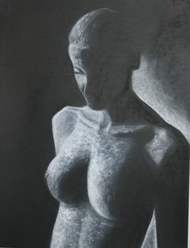 Dessin intitulée "nu debout 1" par Véronique Boulanger, Œuvre d'art originale, Craie