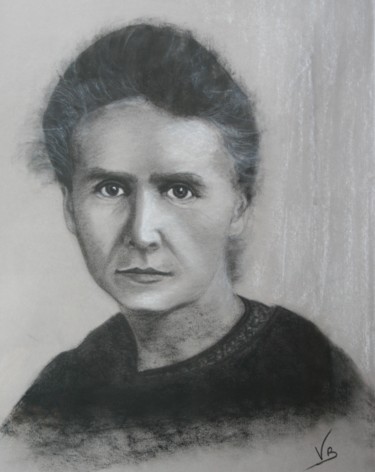 "marie-curie-fusain-" başlıklı Resim Véronique Boulanger tarafından, Orijinal sanat, Karakalem