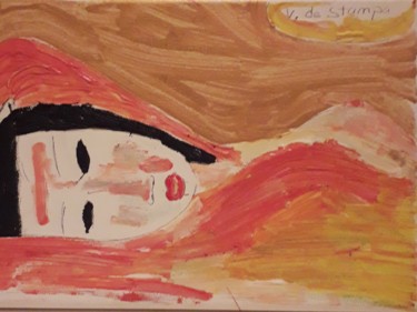 Painting titled "Chinoise nue" by Véronique Bustsky, Original Artwork