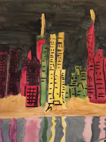 Peinture intitulée "New York City" par Véronique Bustsky, Œuvre d'art originale, Acrylique