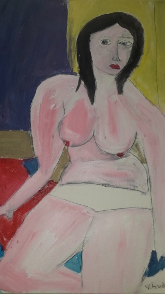 Peinture intitulée "Femme nue numéro 4" par Véronique Bustsky, Œuvre d'art originale, Huile Monté sur Châssis en bois