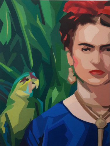 Pittura intitolato "Frida Kahlo" da Véronique Colin, Opera d'arte originale, Acrilico
