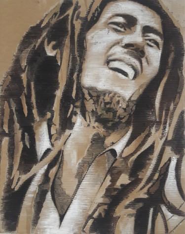 Collages intitolato "Bob Marley, carton" da Véronique Colin, Opera d'arte originale, Carta