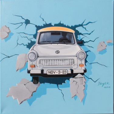Painting titled "Trabant" by Véronique Colin, Original Artwork, Acrylic