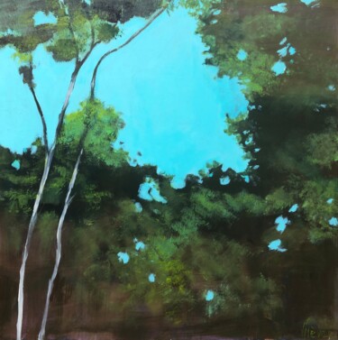 Картина под названием "cîmes sur ciel bleu" - Véronique Fièvre, Подлинное произведение искусства, Акрил Установлен на Деревя…