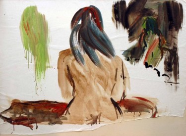 Peinture intitulée "Plume et Harmonie" par Véronique Kaplan, Œuvre d'art originale