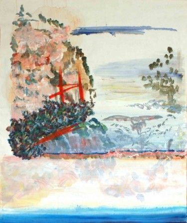 Painting titled "La falaise" by Véronique Kaplan, Original Artwork
