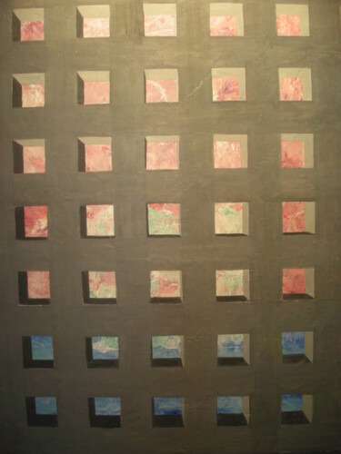 Peinture intitulée "La Cage" par Véronique Pastel, Œuvre d'art originale, Huile