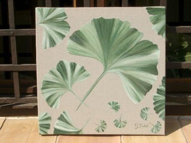 Peinture intitulée "Gingko" par Véronique Pastel, Œuvre d'art originale