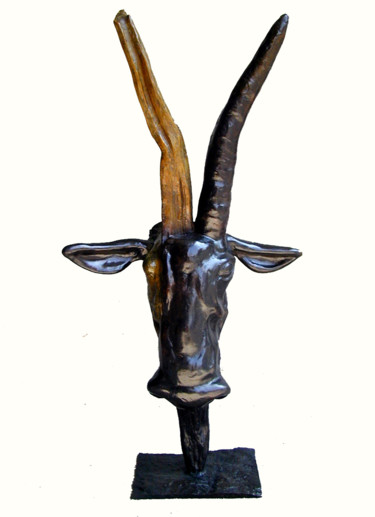 Sculpture titled "Baphomet" by Véronique Richard, Original Artwork, Bronze