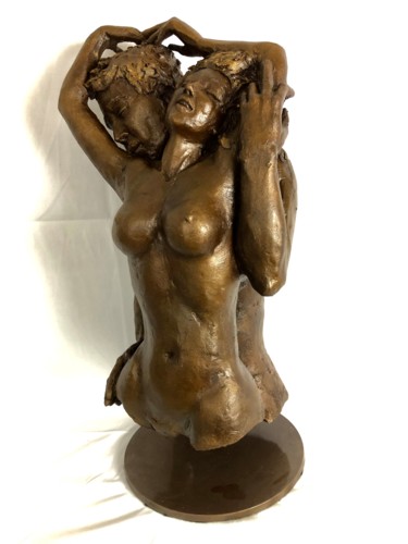 Sculpture titled "A la folie" by Véronique Richard, Original Artwork, Terra cotta
