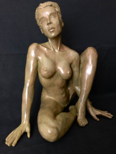 Sculpture titled "Joy" by Véronique Richard, Original Artwork, Terra cotta