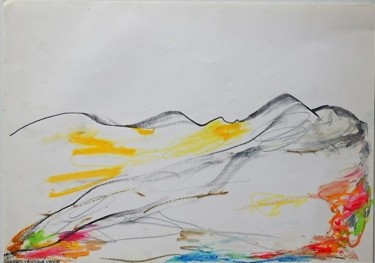 Dessin intitulée "Paysage abstrait" par Véronique Verdier, Œuvre d'art originale, Crayon