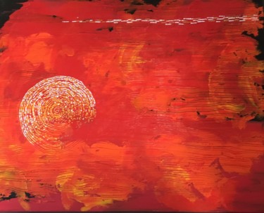Pintura intitulada "Éclipse 1" por Véronique Saucier, Obras de arte originais, Acrílico