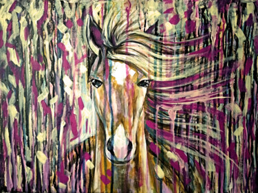 Painting titled "Horse Painting" by Veronika Pozdniakova, Original Artwork, Acrylic