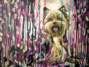 Pittura intitolato "Yorkshire Terrier A…" da Veronika Pozdniakova, Opera d'arte originale, Acrilico