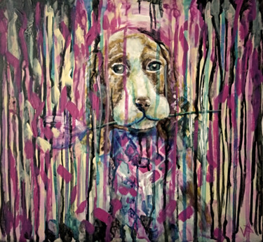 Картина под названием "Springer Spaniel Te…" - Veronika Pozdniakova, Подлинное произведение искусства, Акрил