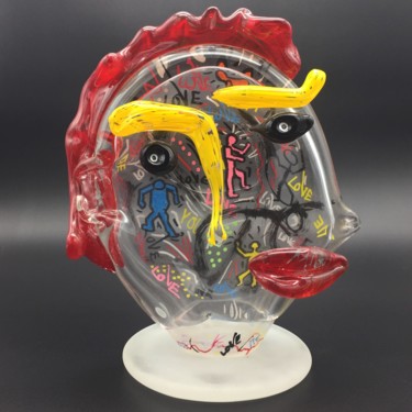 Sculpture titled "Picassouu punkharing" by Alexis Mathelin, Original Artwork, Glass