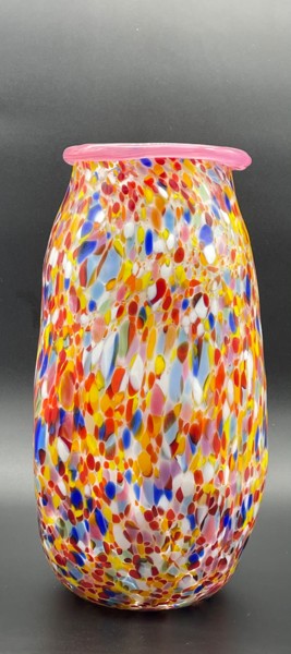 Skulptur mit dem Titel "Vase déformé" von Alexis Mathelin, Original-Kunstwerk, Glas