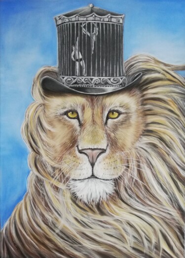 Dibujo titulada "roi sans couronne" por Valérie Mortier, Obra de arte original, Pastel