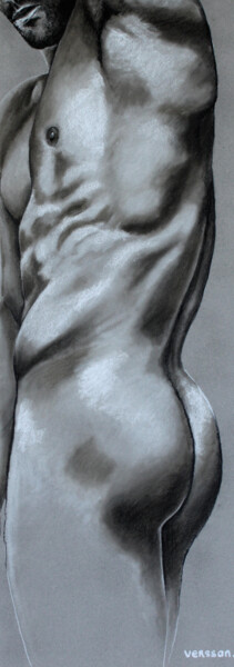 Disegno intitolato "Cambrure" da Verssan, Opera d'arte originale, Pastello Montato su Pannello di legno