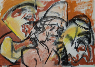 Malerei mit dem Titel "Threesome" von Filip Callewaert, Original-Kunstwerk, Acryl