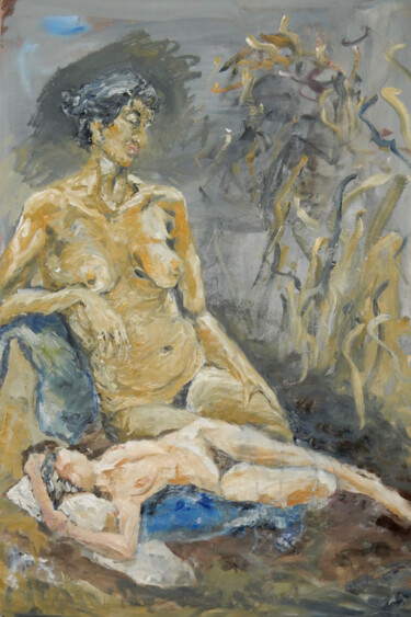 Malerei mit dem Titel "When I lay down" von Filip Callewaert, Original-Kunstwerk, Öl