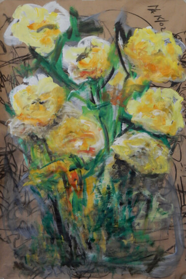 Malerei mit dem Titel "The power to flower…" von Filip Callewaert, Original-Kunstwerk, Acryl