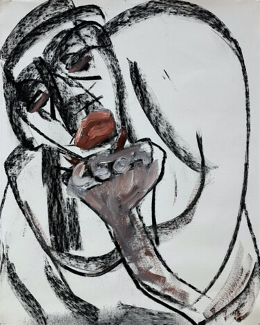 Painting titled ""So long, Marianne"" by Filip Callewaert, Original Artwork, Charcoal