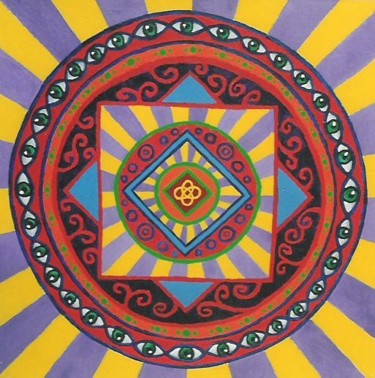 Painting titled "Mandala explosion" by Vesa Peltonen, Original Artwork