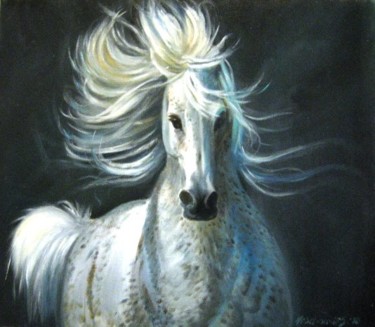 Peinture intitulée "hair horse" par Bubi, Œuvre d'art originale, Huile