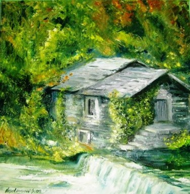 Painting titled "mill" by Bubi, Original Artwork, Oil