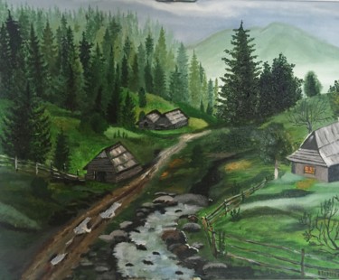 Malerei mit dem Titel "Карпати" von Oksana Perepelytsia, Original-Kunstwerk, Öl