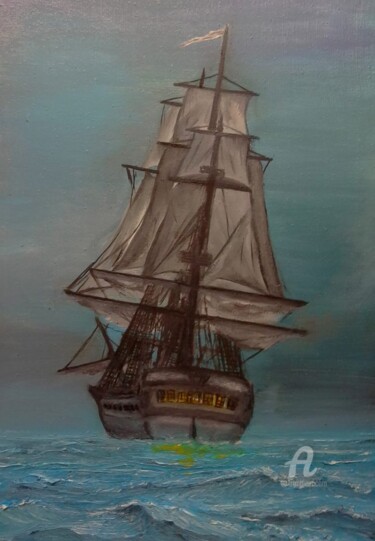 Painting titled "Ship" by Sav Yorg, Original Artwork, Other