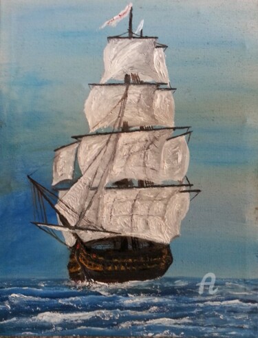 Painting titled "Ship 1" by Sav Yorg, Original Artwork, Other