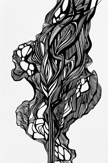 Black drawing. Sketch Рисунок под названием "Black drawing. Sket…" - Vesta Shi, Подлинное произведение искусства, Гелевая ручка