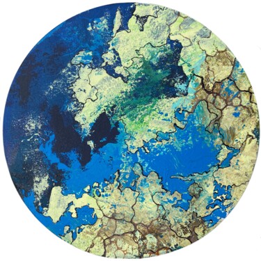 Painting titled "Our planet-04" by Vesta Shi, Original Artwork, Acrylic Mounted on Wood Stretcher frame