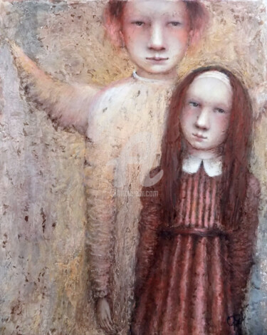 Картина под названием "С Ангелом" - Svetlana Bochkareva, Подлинное произведение искусства, Акрил