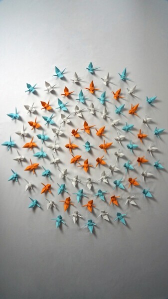 Fotografie getiteld "Origami Extinction…" door Vethan Sautour, Origineel Kunstwerk, Digitale fotografie Gemonteerd op Houten…